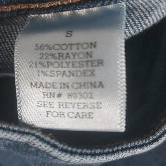 Altar’d State Denim Button Front Mini Skirt S Pockets Classic Casual Academia - Picture 5 of 7